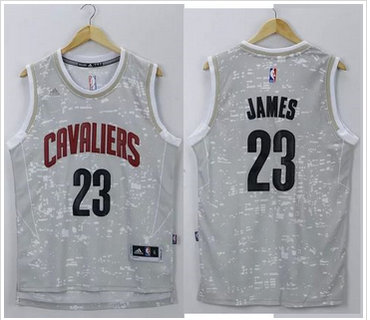 Cleveland Cavaliers #23 LeBron James Grey City Light Stitched NBA Jersey