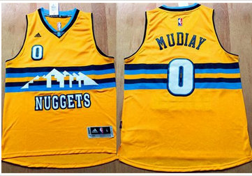 Denver Nuggets #0 Emmanuel Mudiay Yellow Alternate Stitched NBA Jersey