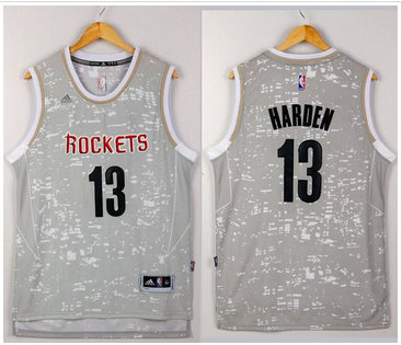 Houston Rockets #13 James Harden Grey City Light Stitched NBA Jersey