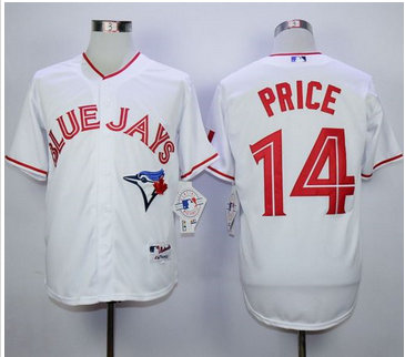 Toronto Blue Jays #14 David Price White 2015 Canada Day Stitched MLB Jersey