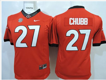 Youth Georgia Bulldogs #27 Nick Chubb Red Stitched NCAA Jersey Youth Georgia Bulldogs #27 Nick Chubb Red Stitched NCAA Jersey
