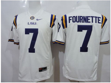 LSU Tigers #7 Leonard Fournette White Stitched NCAA Jersey