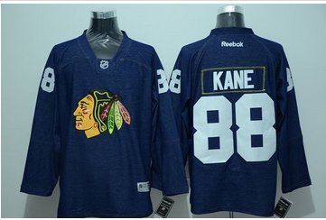 Chicago Blackhawks #88 Patrick Kane Navy Blue Denim Stitched NHL Jersey