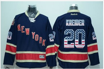 New York Rangers #20 Chris Kreider Navy Blue USA Flag Fashion Stitched NHL Jersey New York Rangers #20 Chris Kreider Navy Blue USA Flag Fashion Stitched NHL Jersey