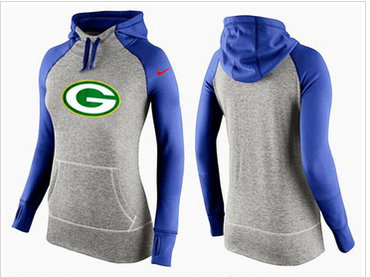 Women Nike Green Bay Packers Performance Hoodie Grey & Blue Women Nike Green Bay Packers Performance Hoodie Grey & Blue