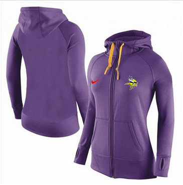Women Nike Minnesota Vikings Full-Zip Performance Hoodie Purple_2 Women Nike Minnesota Vikings Full-Zip Performance Hoodie Purple_2