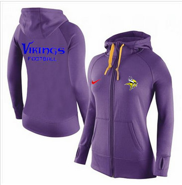 Women Nike Minnesota Vikings Full-Zip Performance Hoodie Purple_1 Women Nike Minnesota Vikings Full-Zip Performance Hoodie Purple_1