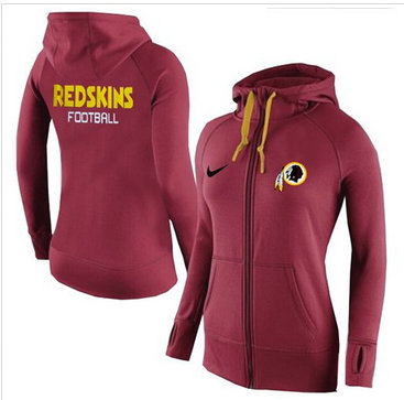 Women Nike Washington Redskins Full-Zip Performance Hoodie Red_1