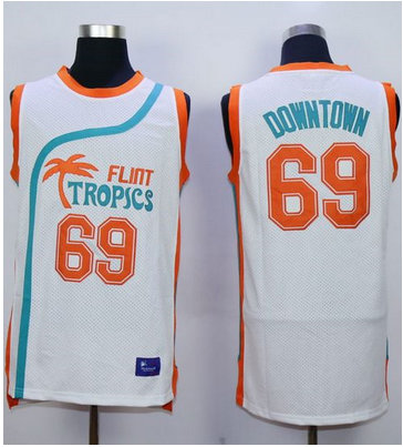 Flint Tropics #69 Downtown White Semi-Pro Movie Stitched Basketball Jersey Flint Tropics #69 Downtown White Semi-Pro Movie Stitched Basketball Jersey