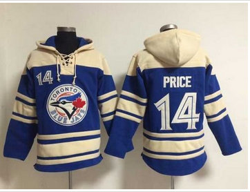 Toronto Blue Jays #14 David Price Blue Sawyer Hooded Sweatshirt MLB Hoodie