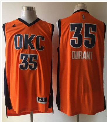 Oklahoma City Thunder #35 Kevin Durant Orange Alternate Stitched NBA Jersey