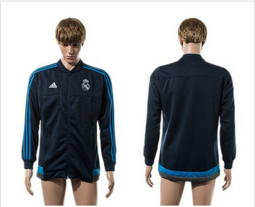 Real Madrid Soccer Jackets Dark Blue