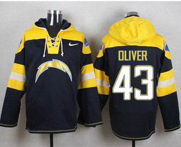 Nike San Diego Chargers #43 Branden Oliver Navy Blue Player Pullover NFL Hoodie