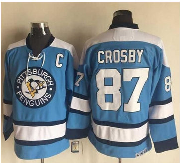 Pittsburgh Penguins #87 Sidney Crosby Blue Alternate CCM Throwback Stitched NHL Jersey