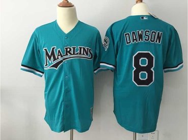 Florida Marlins#8 Dawson Throwback Stitched MLB Jersey