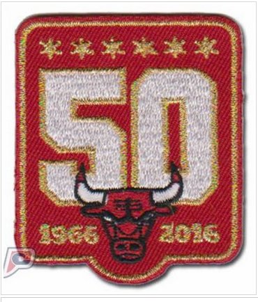 Stitched Chicago Bulls 50th Anniversary Season Logo Red Jersey Patch