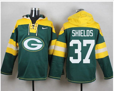Nike Green Bay Packers #37 Sam Shields Green Player Pullover NFL Hoodie
