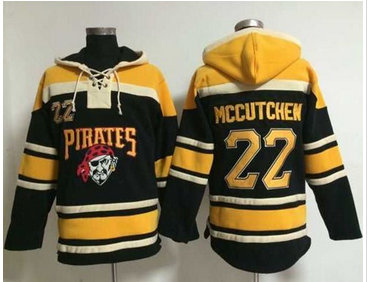 Pittsburgh Pirates #22 Andrew McCutchen Black Sawyer Hooded Sweatshirt Stitched Baseball Jersey