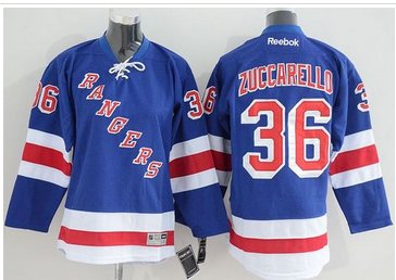 Youth NHL Rangers #36 Mats Zuccarello Blue Home Stitched Jersey