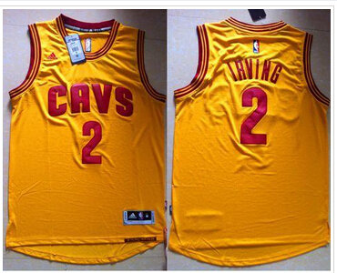 Youth NBA Cavaliers #2 Kyrie Irving Gold Revolution 30 Stitched Jersey