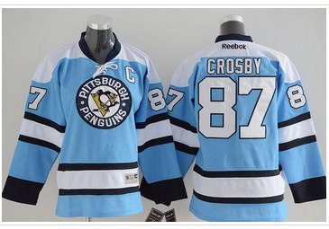 Youth NHL Penguins #87 Sidney Crosby Stitched Blue Jersey