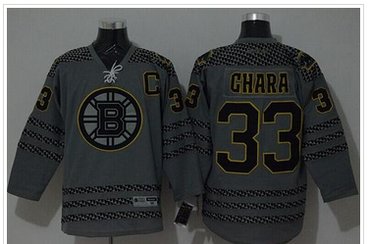 Boston Bruins #33 Zdeno Chara Charcoal Cross Check Fashion Stitched NHL Jersey