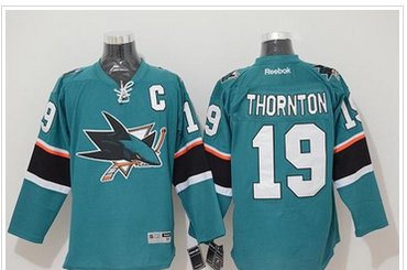 San Jose Sharks #19 Joe Thornton Stitched Teal NHL Jersey