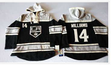 Los Angeles Kings #14 Justin Williams Black Sawyer Hooded Sweatshirt Stitched NHL Jersey
