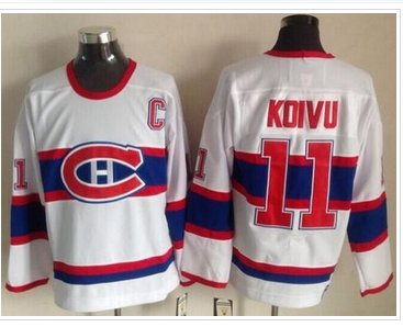 Montreal Canadiens #11 Saku Koivu White CCM Throwback Stitched NHL Jersey