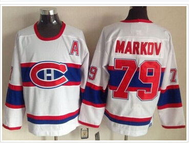 Montreal Canadiens #79 Andrei Markov White CCM Throwback Stitched NHL Jersey