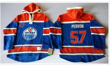 Edmonton Oilers #57 David Perron Light Blue Sawyer Hooded Sweatshirt Stitched NHL Jersey