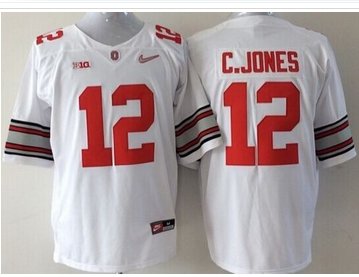 Ohio State Buckeyes #12 Cardale Jones White Diamond Quest Stitched NCAA Jersey