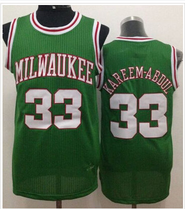 Milwaukee Bucks #33 Kareem Abdul Green Throwback Stitched NBA Jersey
