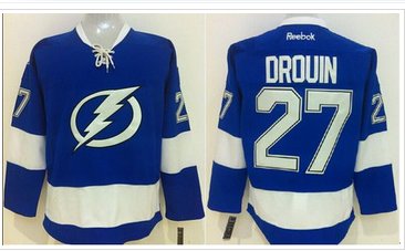 Tampa Bay Lightning #27 Jonathan Drouin Blue Home Stitched NHL Jersey