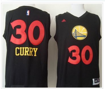 Golden State Warriors #30 Stephen Curry Black New Fashion Stitched NBA Jersey