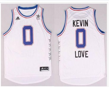 Cleveland Cavaliers #0 Kevin Love White 2015 All Star Stitched NBA Jersey