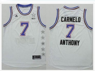 New York Knicks #7 Carmelo Anthony White 2015 All Star Stitched NBA Jersey