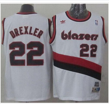 Portland Trail Blazers #22 Clyde Drexler White Soul Swingman Throwback Stitched NBA Jersey