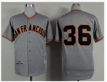 San Francisco Giants #36 Gaylord Perry Grey(Mitchell And Ness 1962)Stitched Baseball Jersey