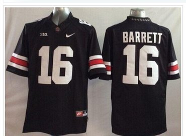 Youth NCAA Buckeyes #16 J. T. Barrett Black Stitched Jersey