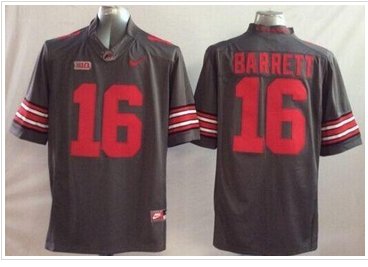 Youth NCAA Buckeyes #16 J. T. Barrett Grey Stitched Jersey