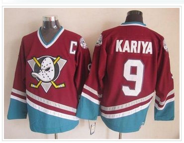 Anaheim Ducks #9 Paul Kariya Red CCM Throwback Stitched NHL Jersey