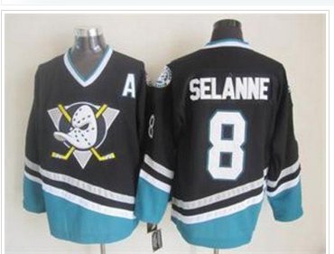 Anaheim Ducks #8 Teemu Selanne Black CCM Throwback Stitched NHL Jersey Anaheim Ducks #8 Teemu Selanne Black CCM Throwback Stitched NHL Jersey
