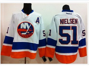 New York Islanders #51 Frans Nielsen White Stitched NHL Jersey