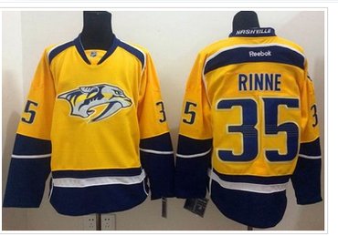 Nashville Predators #35 Pekka Rinne Yellow Home Stitched NHL Jersey
