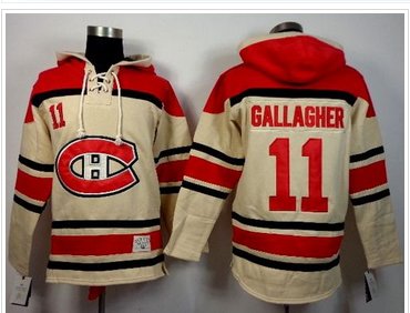 Montreal Canadiens #11 Brendan Gallagher Cream Sawyer Hooded Sweatshirt Stitched NHL Jersey