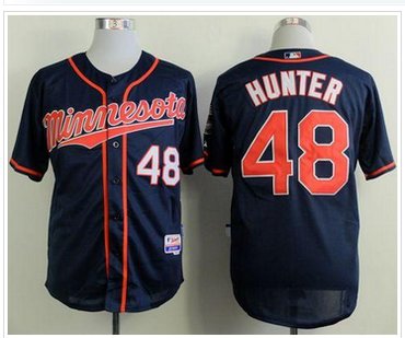 Minesota Twins #48 Torii Hunter Navy Blue Alternate Road Cool Base Stitched Baseball Jersey