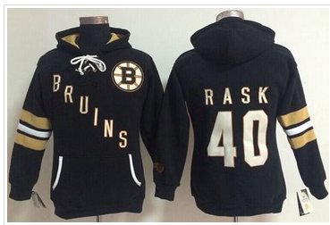 Women's NHL Boston Bruins #40 Tuukka Rask Black Old Time Heidi Hoodie