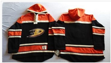 Anaheim Ducks Blank Black Sawyer Hooded Sweatshirt Stitched NHL Jersey