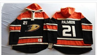 Anaheim Ducks #21 Kyle Palmieri Black Sawyer Hooded Sweatshirt Stitched NHL Jersey